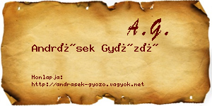 Andrásek Győző névjegykártya